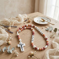 Personalized pink silicone rosary beads for baby with custom name - baptism christening gift