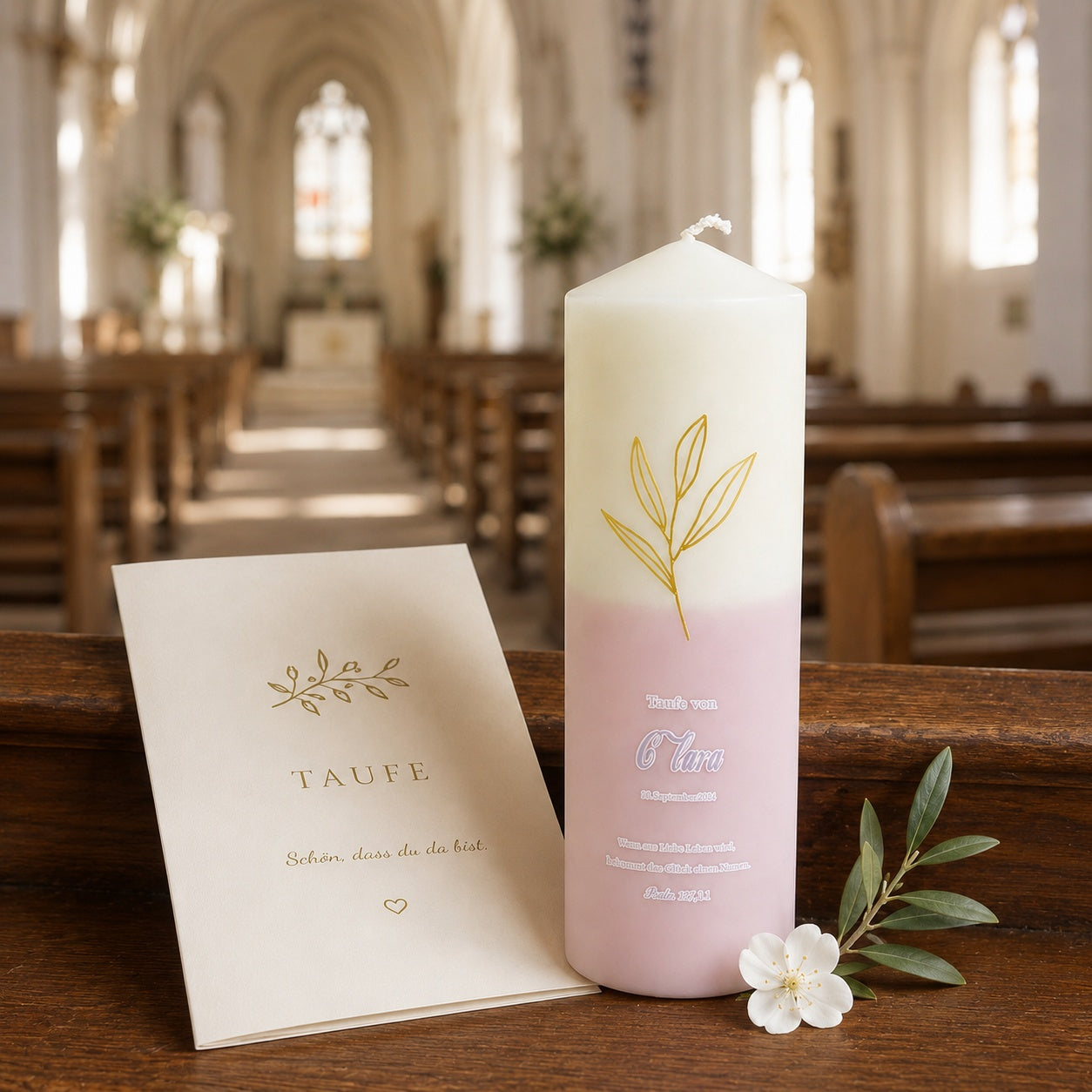 Personalized Baptism Candle, Custom Christening Candle, Taufe Candle, Baby Baptism Gift, Godparent Gift
