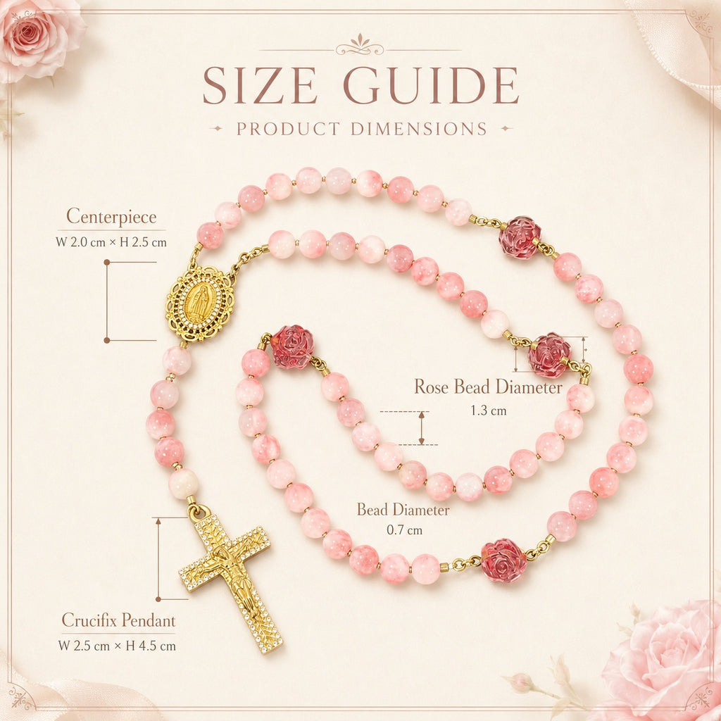 Pink Bridal Rosary, Catholic Wedding Rosary, Bride Gift, Virgin Mary Rosary, Bridal Bouquet Prayer Beads
