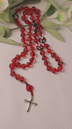 Natural Stone Ladybug Rosary, Catholic Prayer Beads, Handmade Rosary for Women Girls, Personalized First Communion Baptism Gift