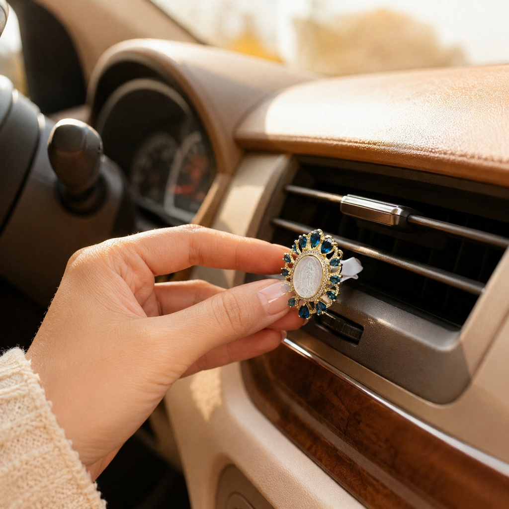 Catholic Car Air Vent Clip, Virgin Mary Car Decor, Religious Car Charm for Rearview or Vent, Christian Gift for Drivers