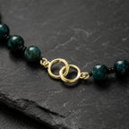 Natural Stone Catholic Rosary for Men, Handmade Green Gemstone Prayer Beads with Gold Crucifix, Catholic Faith Gift for Him