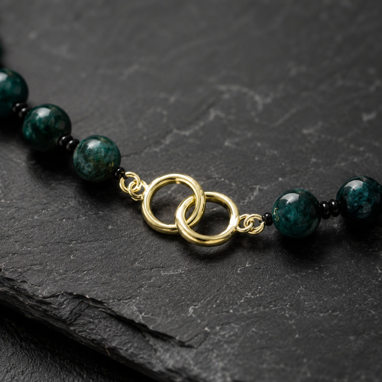 Natural Stone Catholic Rosary for Men, Handmade Green Gemstone Prayer Beads with Gold Crucifix, Catholic Faith Gift for Him