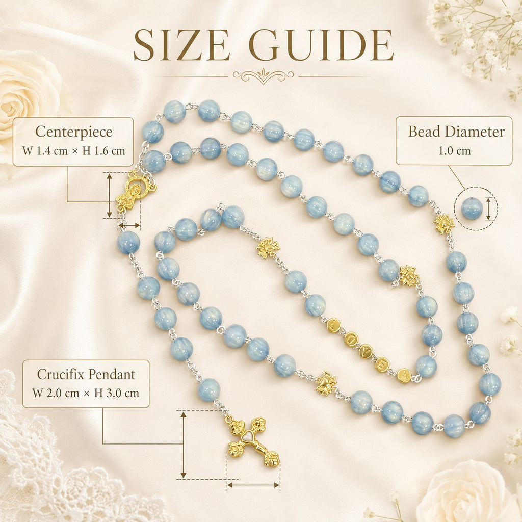 Something Blue Wedding Rosary, Bridal Bouquet Rosary, Catholic Bride Gift, Blue Prayer Beads, Marriage Keepsake