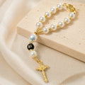 Pearl Catholic Steering Wheel Rosary
