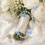 Something Blue Catholic Wedding Rosary, Bridal Bouquet Rosary, Blue Prayer Beads, Bride Gift, Marriage Keepsake