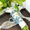 Something Blue Wedding Rosary, Bridal Bouquet Rosary, Catholic Bride Gift, Blue Prayer Beads, Marriage Keepsake
