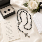 Men’s Catholic Wedding Rosary, Groom Rosary, Black Prayer Beads, Husband Gift, Religious Wedding Gift